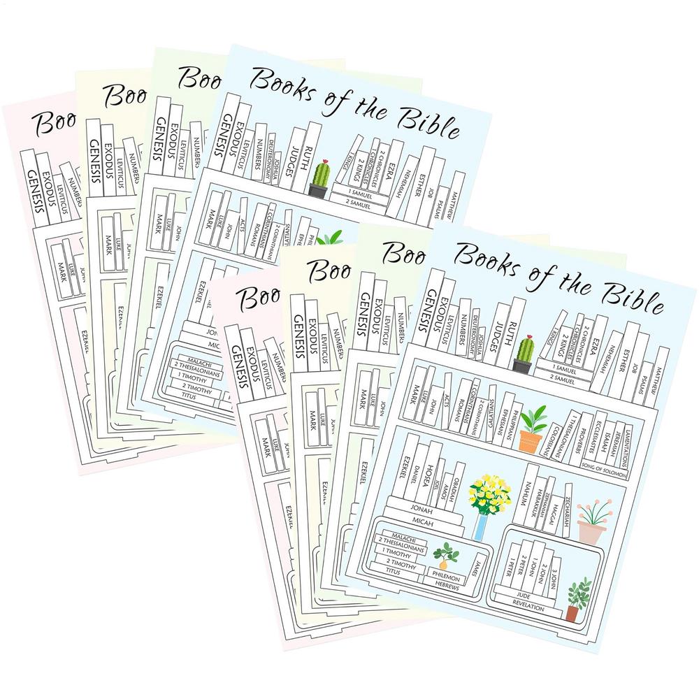 Bible Decals 8pcs/set Books Of The Bible Stickers Bible Book Study Reading Aid Christian Journaling Stickers Bible Chapter Stick
