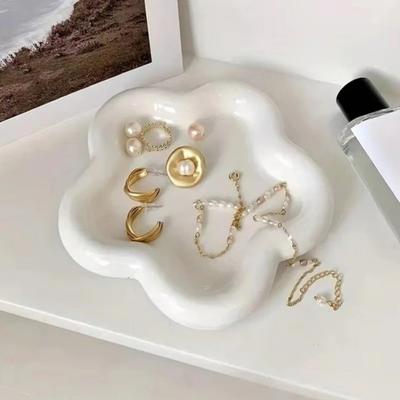 Ins Harz Schmuckschale Blumenförmige Multifunktionale Schmuck-Ausstellungsplatte Aufbewahrungsschale Heimdekoration
