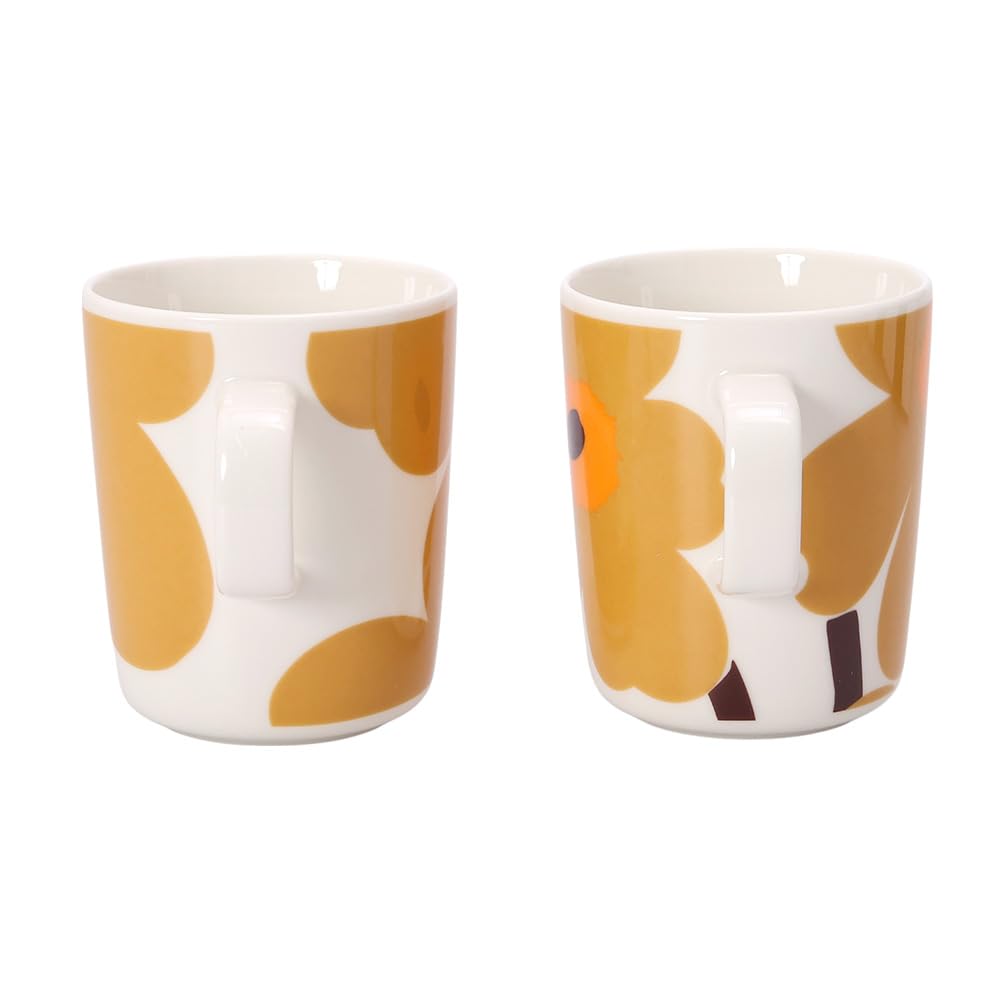 Marimekko OIVA UNIKKO Mugs, Set of 2, 250ml, 74952 182, Caramel [Parallel Import]