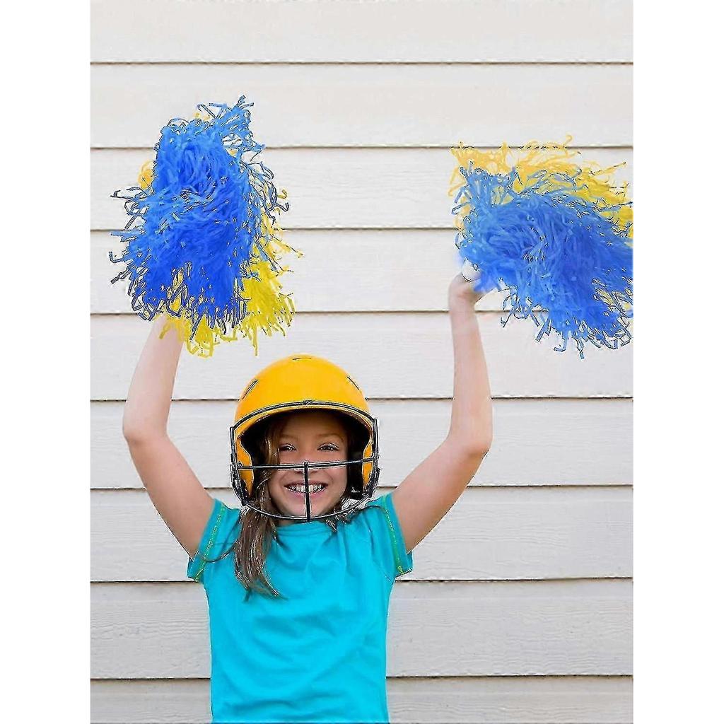 12 Pack Cheerleading Pom Poms Sports Dance Cheer Plastic Pom Pom For Sports Team Spirit Cheering