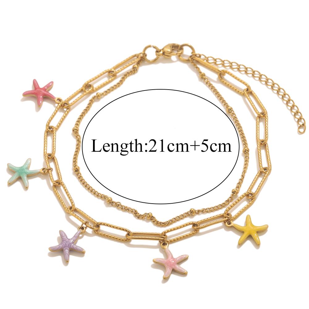 GIOIO Stainless Steel Starfish Seashell Bracelet Gold-Plated Pendant Bracelets For Women Jewelry Waterproof Trendy Jewelry Gift