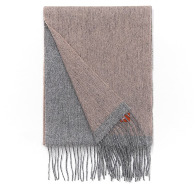 RECLOW RECLOW 100% wool two-tone gray muffler