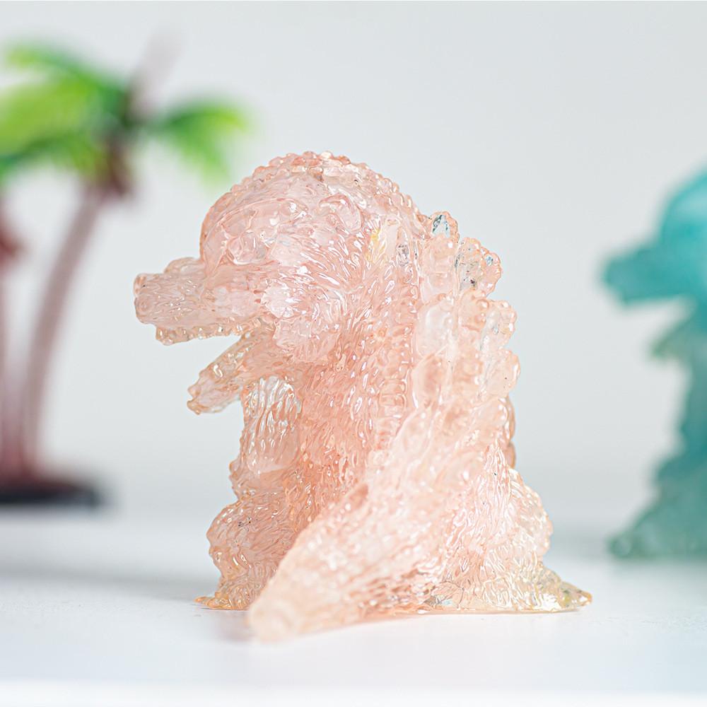 Godzilla Resin Crystal Figurine With Natural Gemstone For Home Decor And Giftgiving