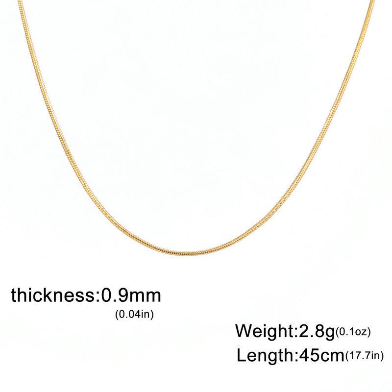 Superfine Round Snake Bone Chain Necklace - 0.9/1.2/1.5/2mm Thick, Versatile Clavicle Accessory for DIY Jewelry Making