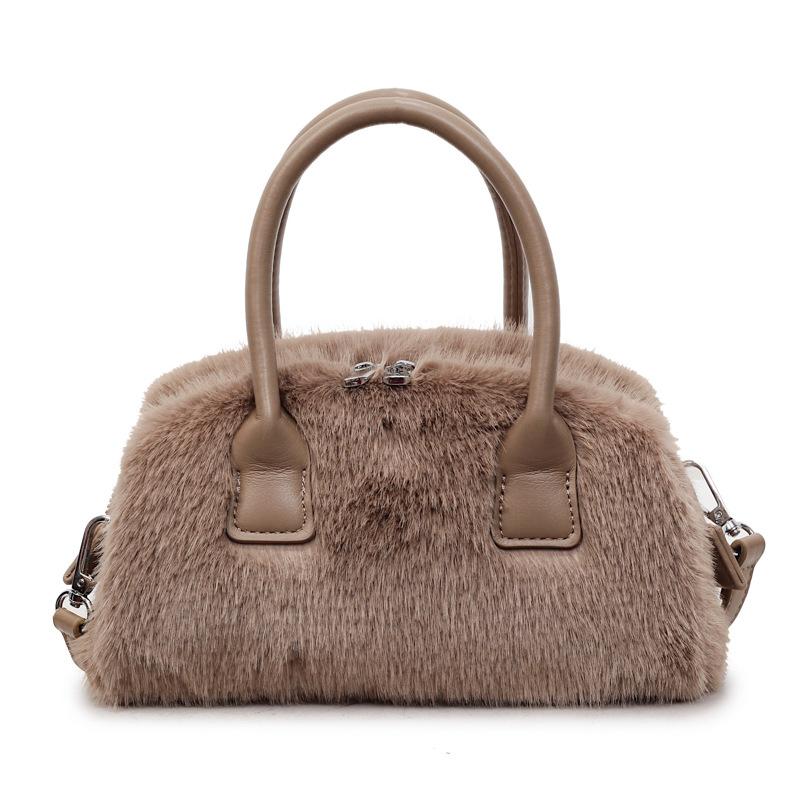 Premium plush handbag women's 2025 new fashion autumn and winter plush bag versatile niche shoulder messenger bag