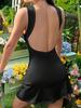 Slimming Sporty Black Sleeveless Mini Dress - Summer Street Style