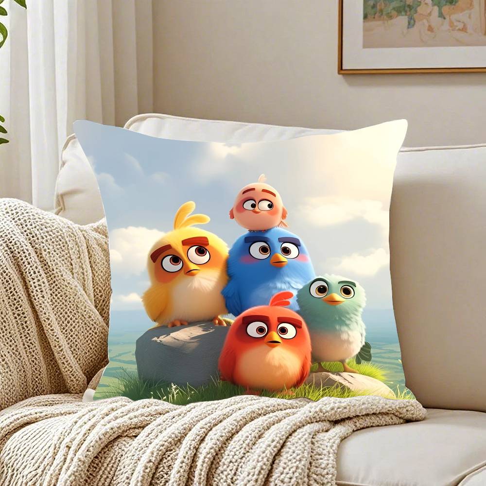 Fronha de Almofada Padrão Impresso Angry Birds para Almofada de Sofá de Sala de Estar e Decoração de Quarto