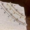 Elegant French Pearl & Zircon Star Double Layer Bracelet - Versatile Jewelry for Women