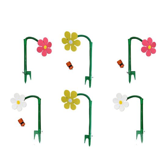 Dancing Flower Lawn Sprinkler Ground Insert Crazy Daisy Sprinkler Funny 360-Degree Rotating Sun Flower Garden Sprinkler for Yard Watering Dogs