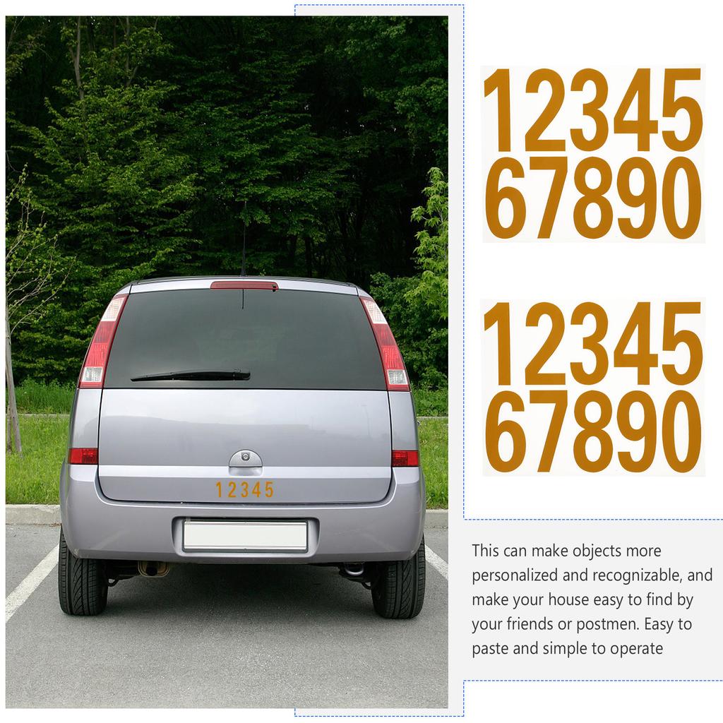 4Sets Number Reflective Sticker Decal Waterproof Pet for Mailbox Door Window Car Address Number Alert Safety Label