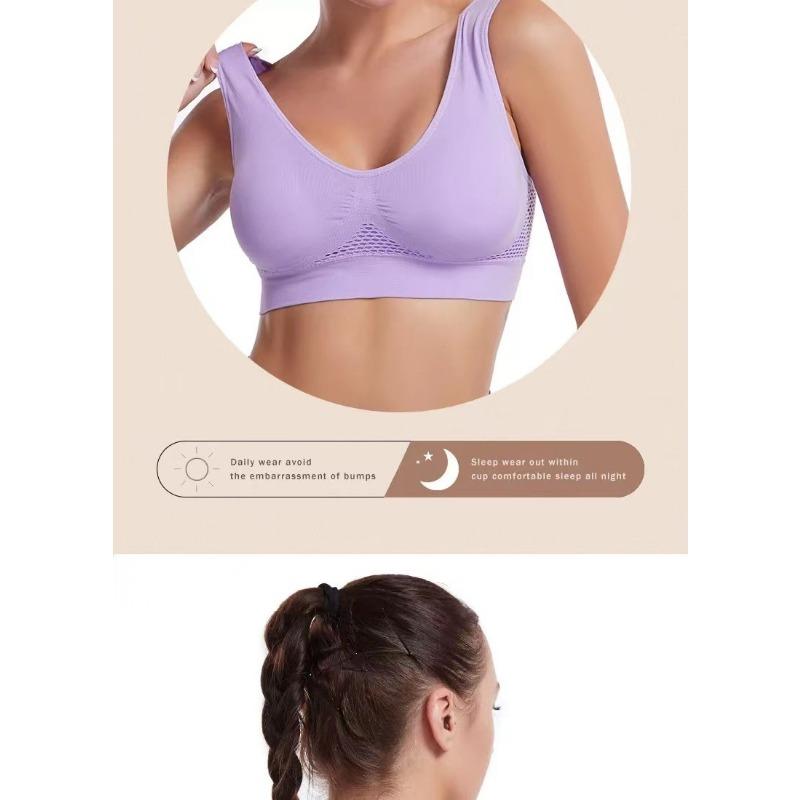 Women Plus Size Breathable Mesh Hollow Out Sports Bra For Yoga Running