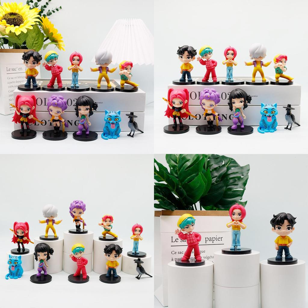 Q Version Kpop Demon Hunters Pvc Model Ornament For Demon Slayer Fans With Cartoon Style