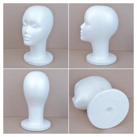 Foam Head for Wigs Female Mannequin Head Headset Wig Display Stand Hairpieces Hats Holder Lightweight Cap Stand for Home Salon Travel