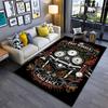 Motorcycle Dashboard Design Black Carpet, Fast Wheels Road Race Style Suitable for Use As an Anti-slip for Living Room Bedroom Sofas