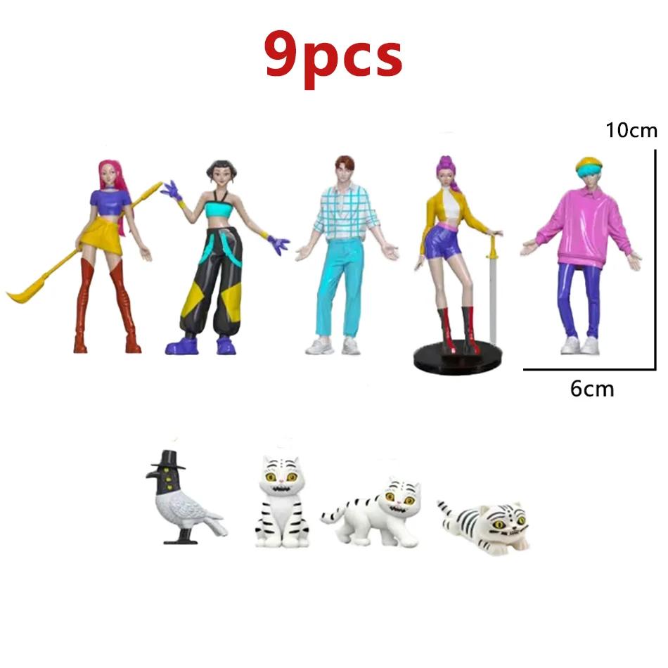 NEW 9pcs/set Kpop Demon Hunters Figure Model Toy Cartoon Gaming Peripherals Desk Decoration Collection Figures Model Toy Gift