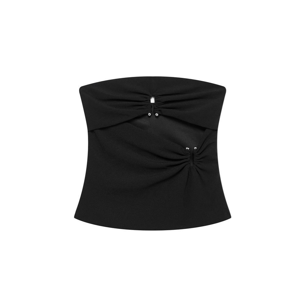 

Топ без бретелек с бисером и халтер-горловиной для женщин, весна/лето 2025 M