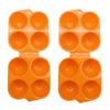 2 Pcs Durable PP Egg Cartons 4 Count Reusable Egg Carrier Square Anti Drop Egg Container Outdoor Camping