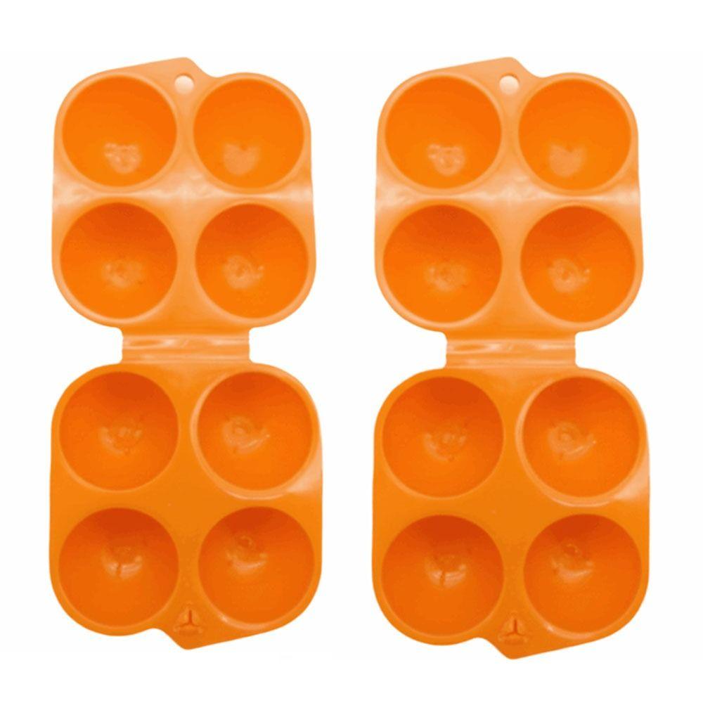 2 Pcs Durable PP Egg Cartons 4 Count Reusable Egg Carrier Square Anti Drop Egg Container Outdoor Camping
