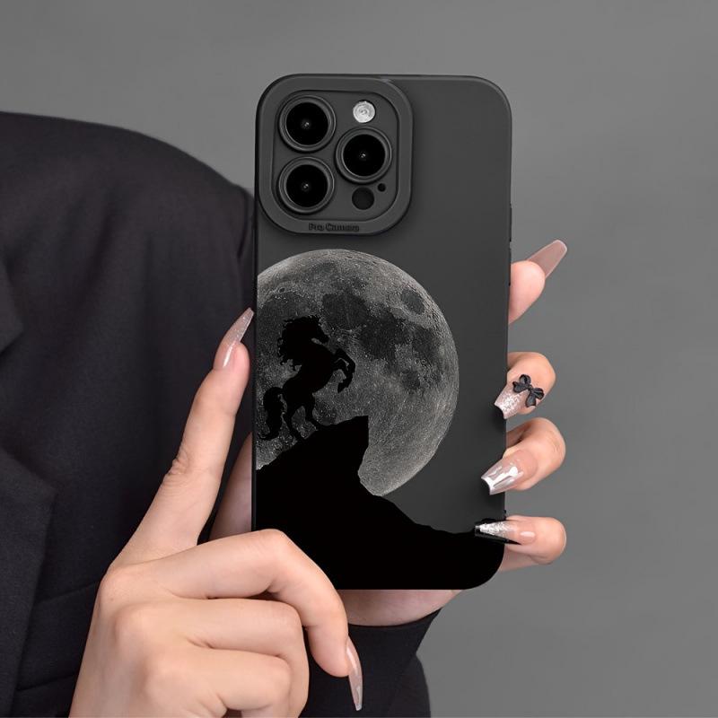 Moon War Horse iPhone Case: Compatible with iPhone 12/13/14/15/16 Pro Max and iPhone 11, Soft Pupil Eye Design.