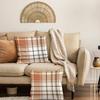 A Set Of 3 Pillowcases, Watercolor Brown, Checkered Decorative Pillowcases For Bedroom Sofa Decoration,18x18inches Without Pillow