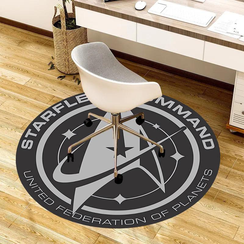 1pc Starfleet Command Emblem Round carpet, Made of Polyester,Perfect for Decorating Office Chairs, Living Rooms,Vibrant Decorative Rug
