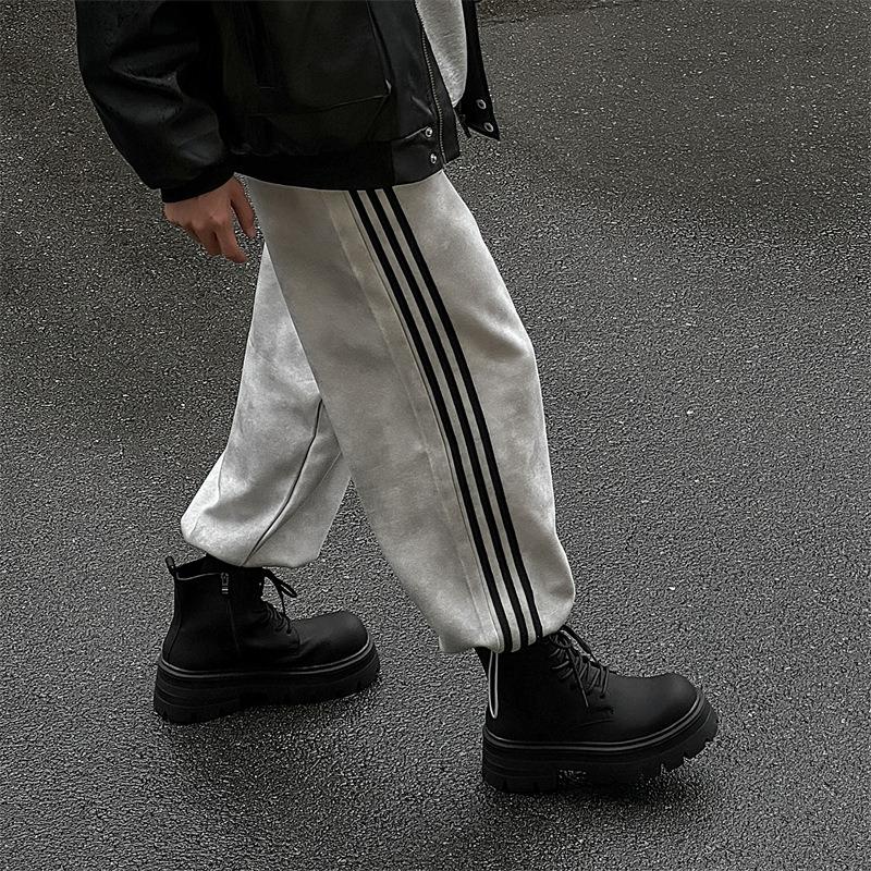 Fashion 2025 New British Style Men's Short Boots Autumn New Men's Boots Platform Boots Fashionable Black High Top Leather Shoes for Men