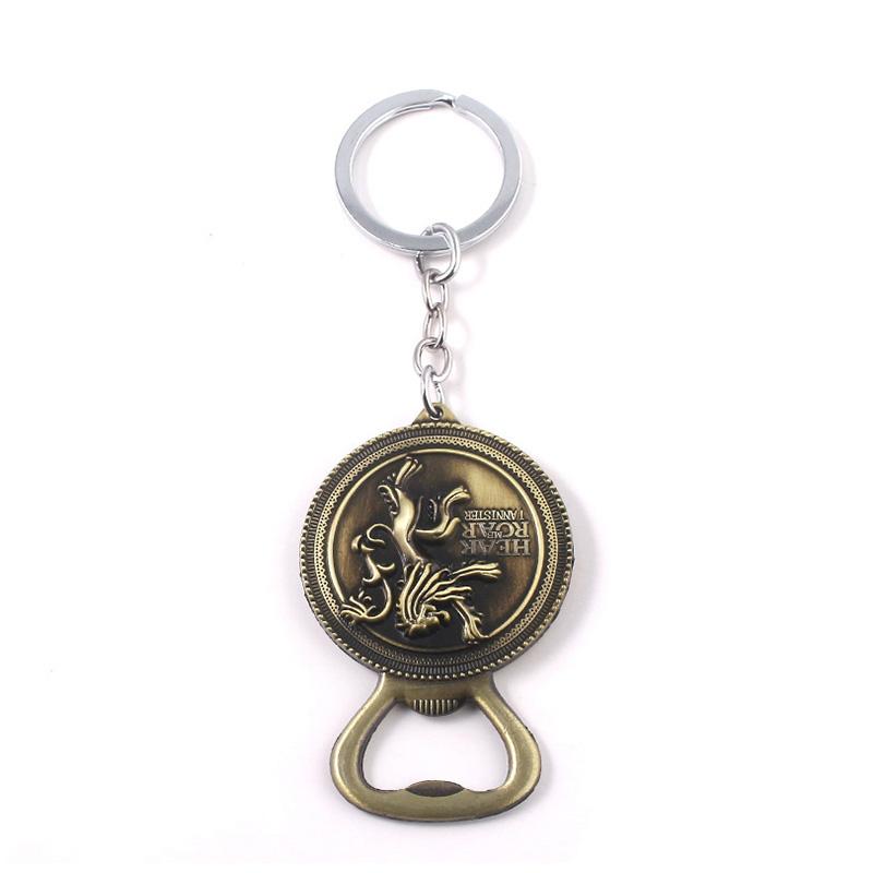 Classic Movie Dragon Shape Keychain Wolf Head Pendant Fashion Trend Bottle Opener Keyring for Fan Collectible Accessories