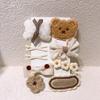 9Pcs/Set Korean Hair Clip Cute Plush Bear Knitting Hair Clips For Girls Bow Flower Hairpins Barrettes Kids Baby Hair Accessories