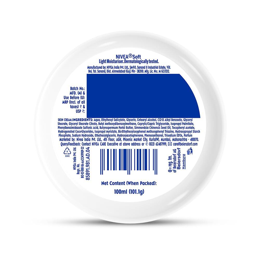 Nivea Moisturizing Cream SPF 15 with Vitamin E & Shea Butter, 100ml, Lightweight Daily Face Cream for All Skin