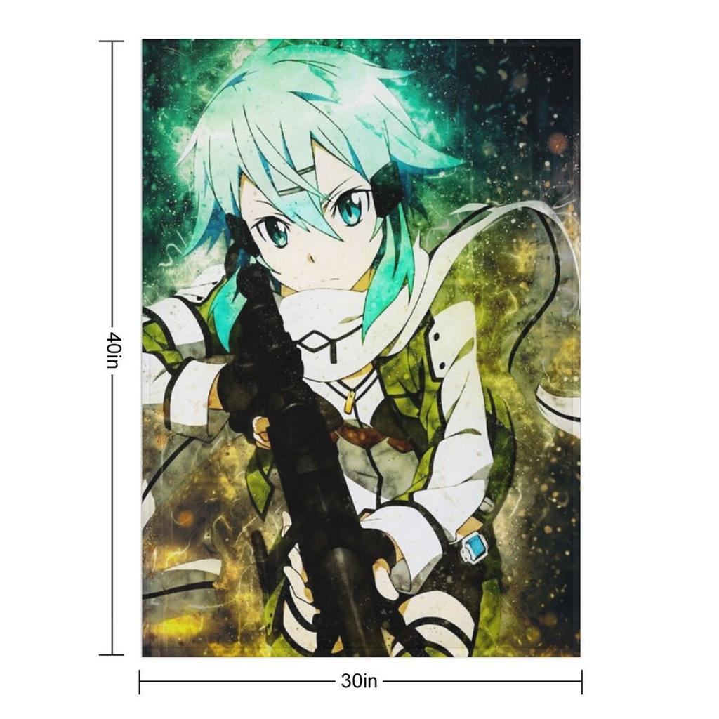 Sinon Sword Art Online Throw Blanket Decoratives christmas gifts Soft Plush Plaid Quilt Blankets