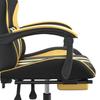 Gaming Chair with Footrest Swivel Black & Gold PU Leather