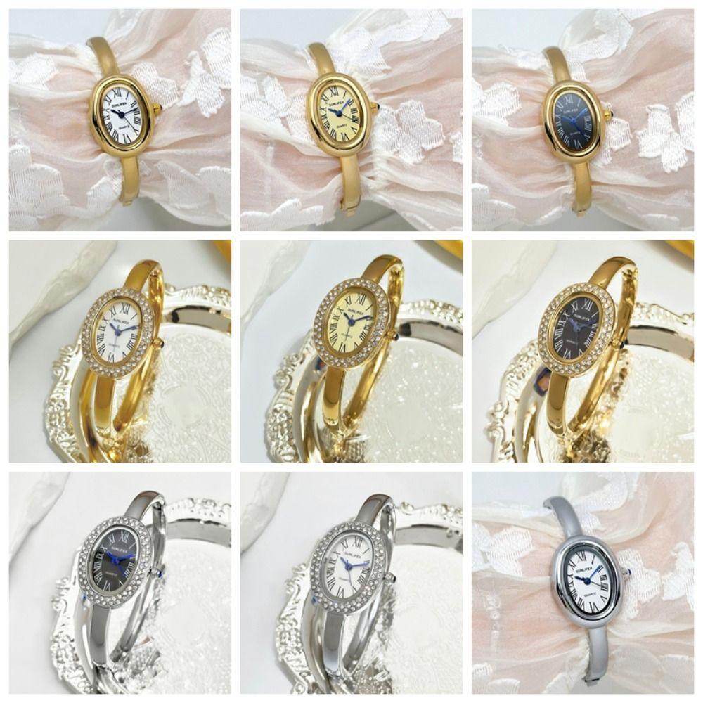 Roman Numerals Bracelet Watch Jewelry Clasp Diamond Decoration Quartz Wristwatch Quartz Stainless Steel Diamond Watch Girls