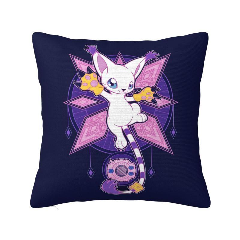 Custom Gatomon Modern Throw Pillow Cover Adventure Anime Chair Cushion