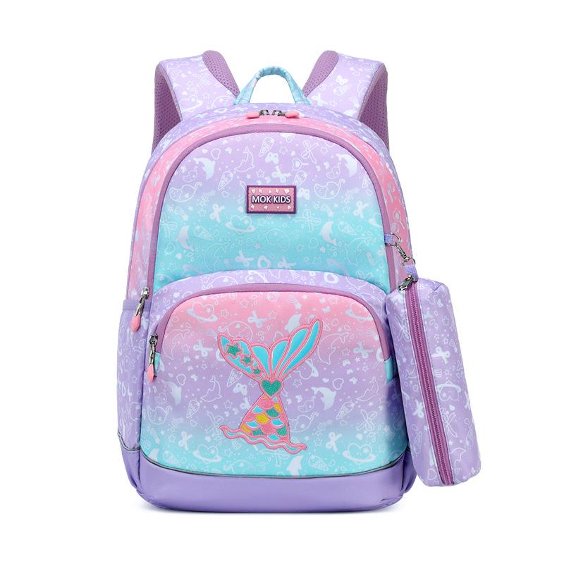 

Рюкзак школьный облегченный двухлямочный Mok и набор пенал для девочек, 1-6 классы