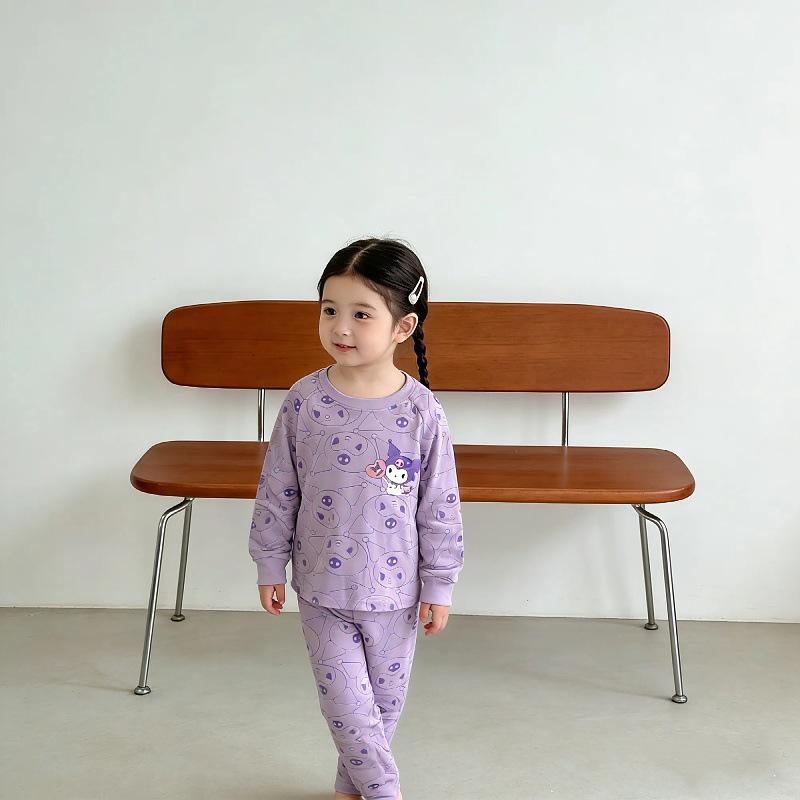 Dámský podzimní/zimní termo fleecový pyžamový set 2025 - Roztomilý a hřejivý základní top a kalhoty