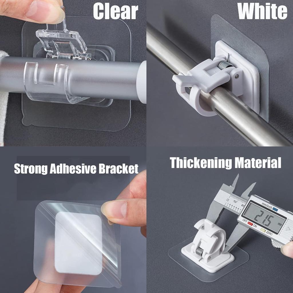 Nail Free Adjustable Curtain Rod Holder, Lokinsetin Curtain Rod Holder, Nail Free Curtain Rod Holder, Nail-Free Adjustable Curtain Rod Holders, Stick