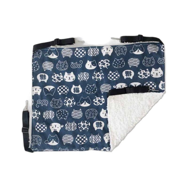 Adjustable Canvas & Plush Cat Hammock for Cage, Spring/Autumn