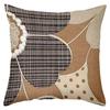 Floral Patterned Pillow Covers Set Of 4 In Brown And White Polyester Pillowcase, Sofa Decorative Cushion Cov Headboard Pillow
