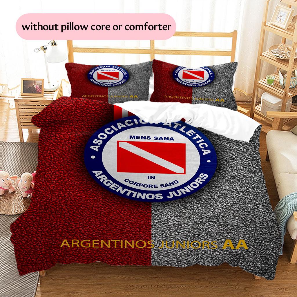 Argentinos Juniors Pattern Bedding Quilt Set Home Decoration Gift (1 * Duvet Cover + 2 * Pillowcase Without Core)