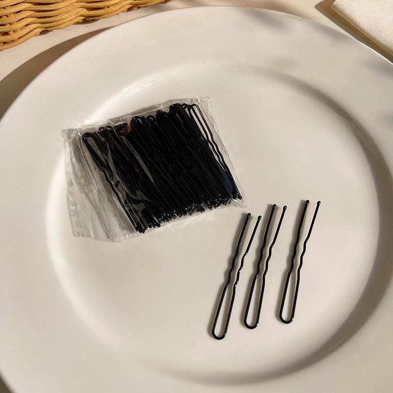 

Черная корейская шпилька со словами: Зажим для волос Wave для взрослых, стальной край для девочек, простая челка, зажим для головного убора 5cm чёрный