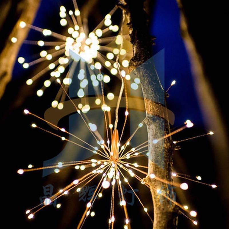 120/200 LED DIY Fireworks LED Fairy String Light  Remote Control Garland for Outdoor Christmas Decoration (not Include Battery)