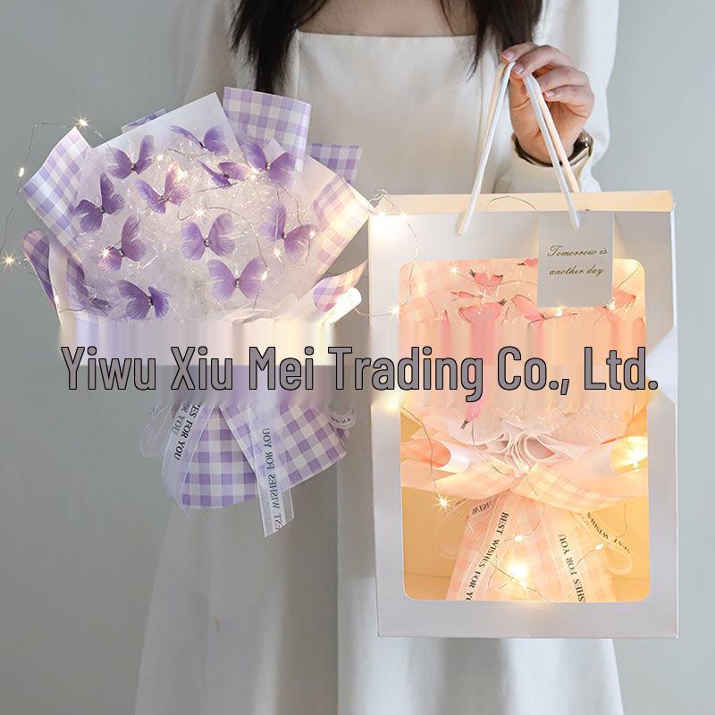 Cross-border Valentine's Day Butterfly Bouquet DIY Kit - Handmade Gift for Girls & Besties.