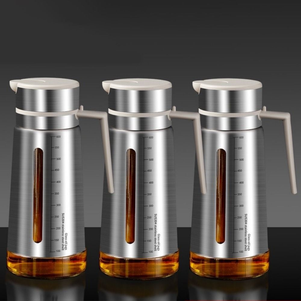 Automatisch öffnende und schließende Schwerkraft-Gewürzflasche Edelstahl-Ölflasche Soja Essig