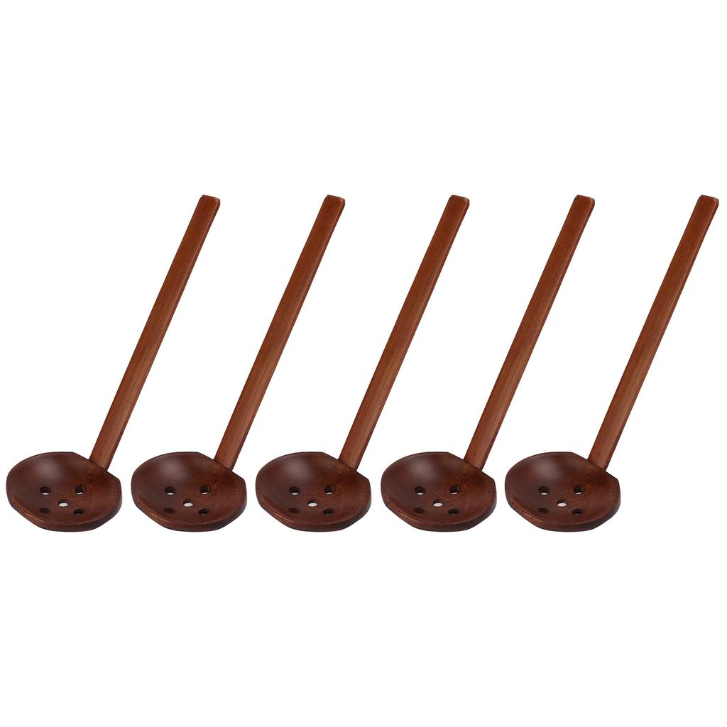 5Pcs Wooden Spoons Sturdy Handle Hand Polished Smoother Light Weight Japanese Tortoise Spoon for Restaurant Gifts