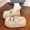 Sapatos de algodão fofos de desenho animado, preguiçosos e antiderrapantes para mulheres, novidade outono e inverno 2025, sapatos de algodão Mary Jane e plataforma