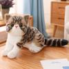 1pc 4 Colors INS Like Real Prone Cat Plush Doll Stuffed Pure Colors Grey White Yellow Kitten Toy Pets Animal Kids Gift