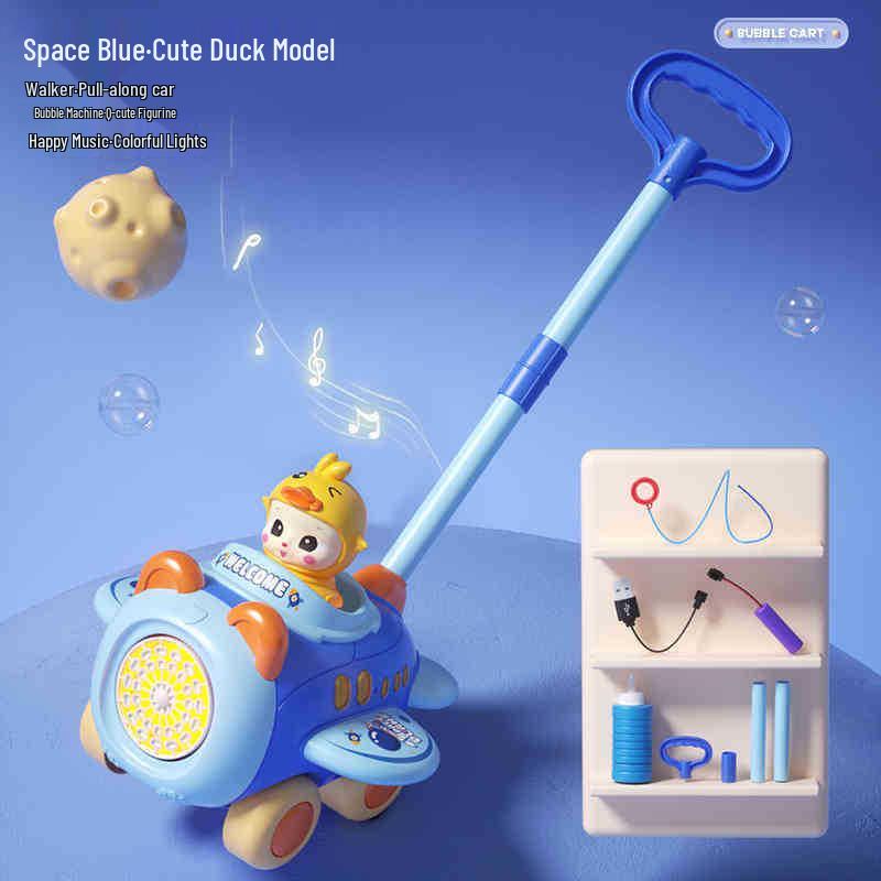 Electric Bubble Blowing Airplane Walker for Kids with Sound & Light Effects