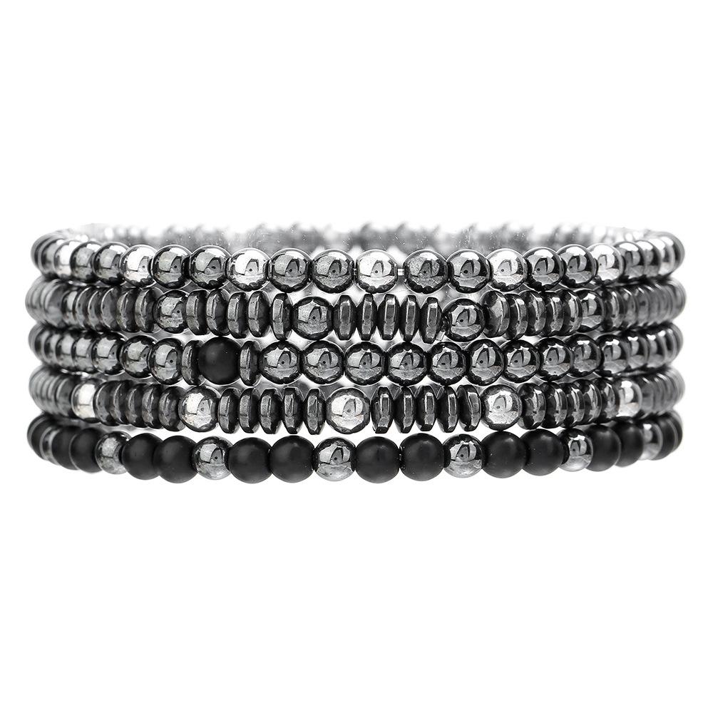 Bracelet Zircon Micro-incrusté Dés Ensemble de Bracelets, Bracelet Élastique Pierre de Fiel Noire Très Vendu, Puissance Petit Ami.