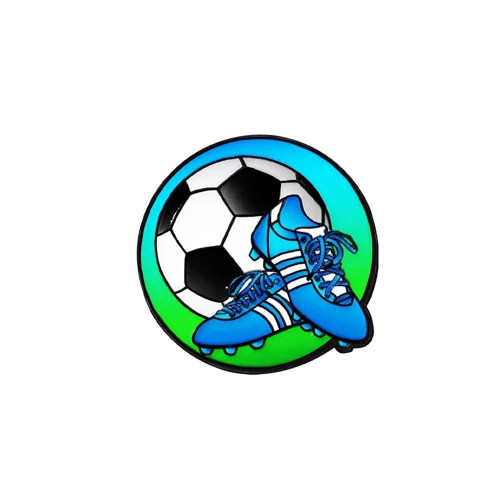 Waterproof Soccer Enamel Pin Badges, Cute Cartoon Football Brooches for Clothing Accessories