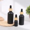 5Ml-100Ml Black Frosted Essential Oil Glass Bottle Wood Grain Dropper Bottle Aromatherapy Liquid Pipette Bottle Refillable